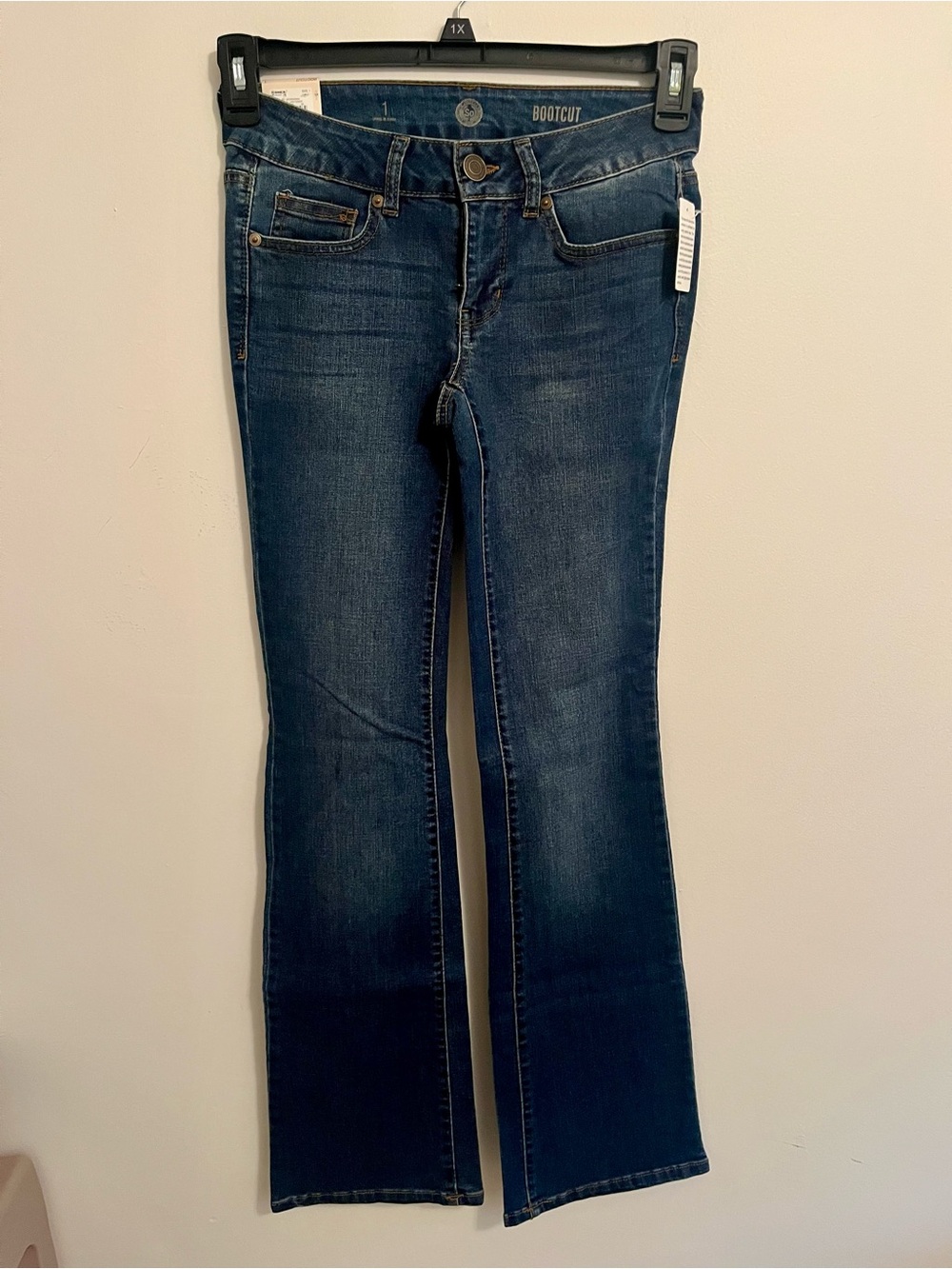 SO Women's Bootcut Jeans in Dark Blue Denim